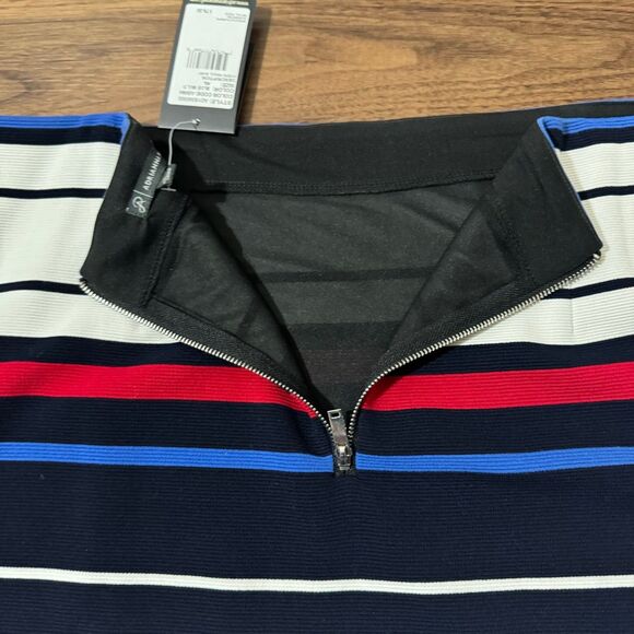 Adrianna Papell Pencil Skirt Multicolor Striped Viscose Lined Womens XL White - Picture 9 of 12